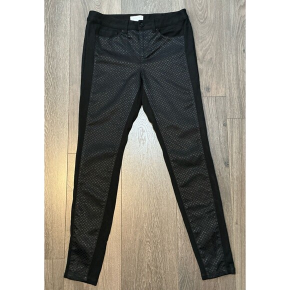 Vintage Cache Women’s Pants Size 8 Stretch Black Shimmer Metallic Front Skinny - Picture 3 of 8